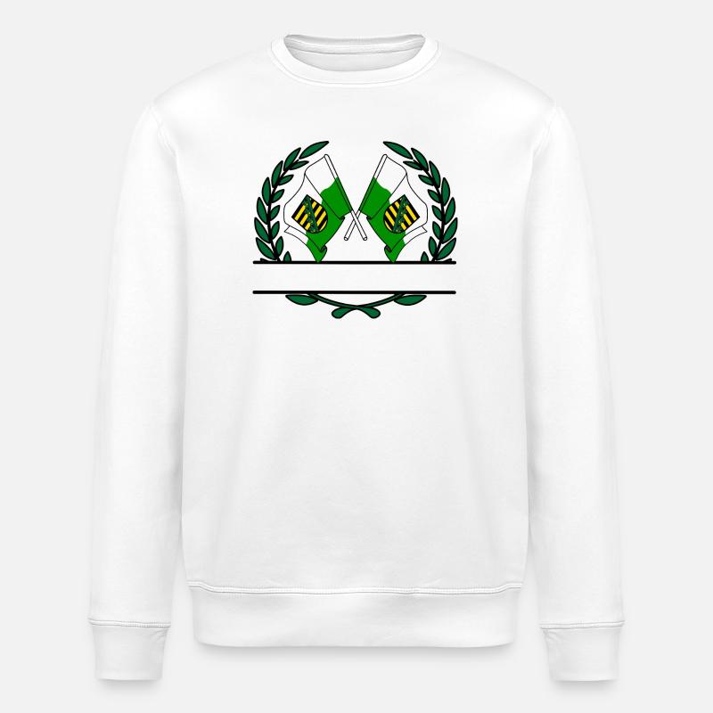 Drapeaux Saxe couronne de laurier bannière - Sweat bio ROLLER Stanley/Stella Unisexe - blanc