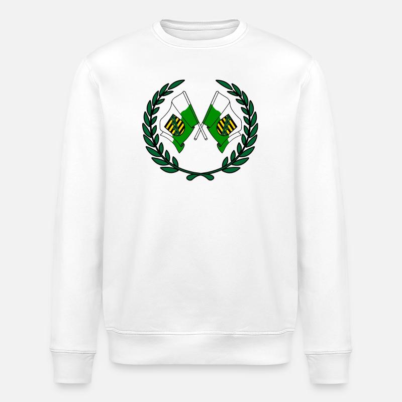 Fahnen Sachsen Lorbeerkranz - Stanley/Stella Unisex Bio-Sweatshirt ROLLER - Weiß