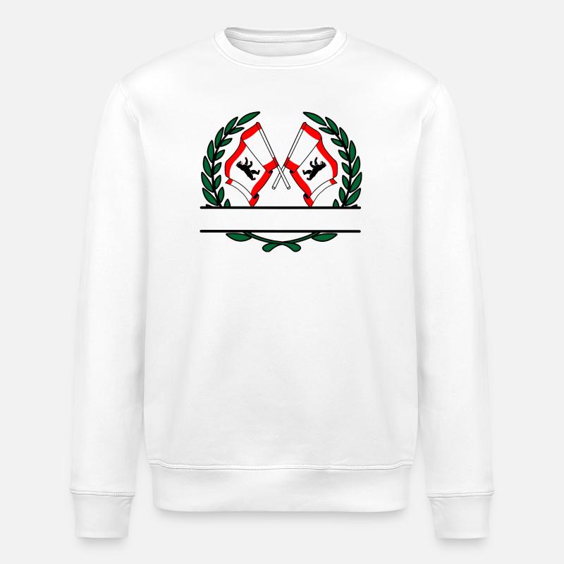 Drapeaux Berlin couronne de laurier bannière - Sweat bio ROLLER Stanley/Stella Unisexe - blanc