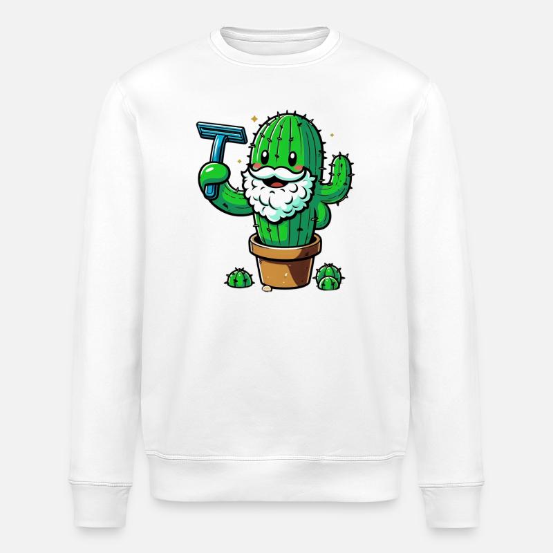 Cactus se rase la barbe - Sweat bio ROLLER Stanley/Stella Unisexe - blanc