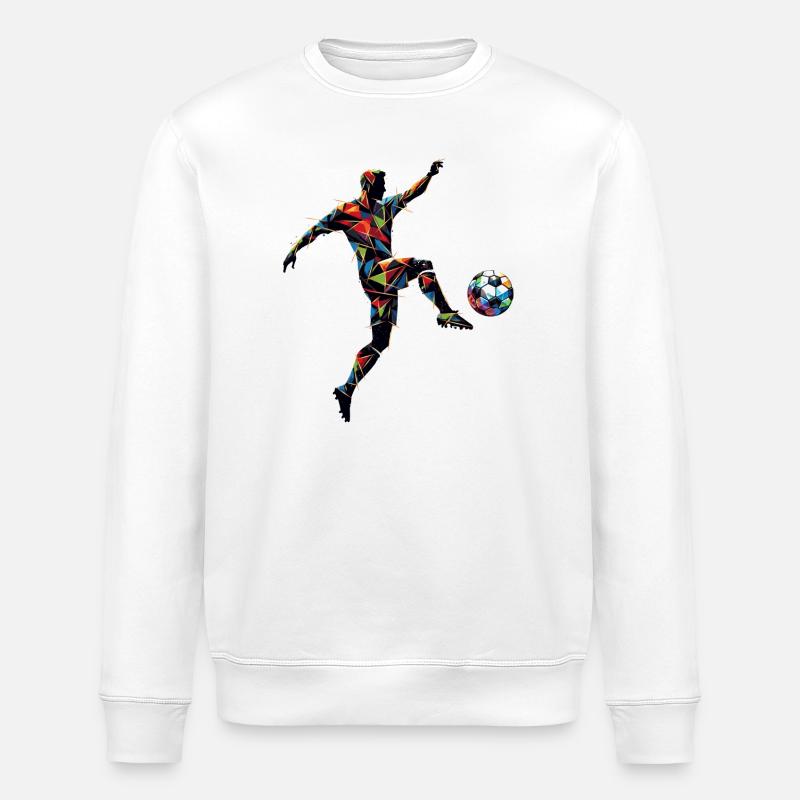 dynamic soccer player playing soccer - Stanley/Stella ROLLER Unisex Organic Sweatshirt - white
