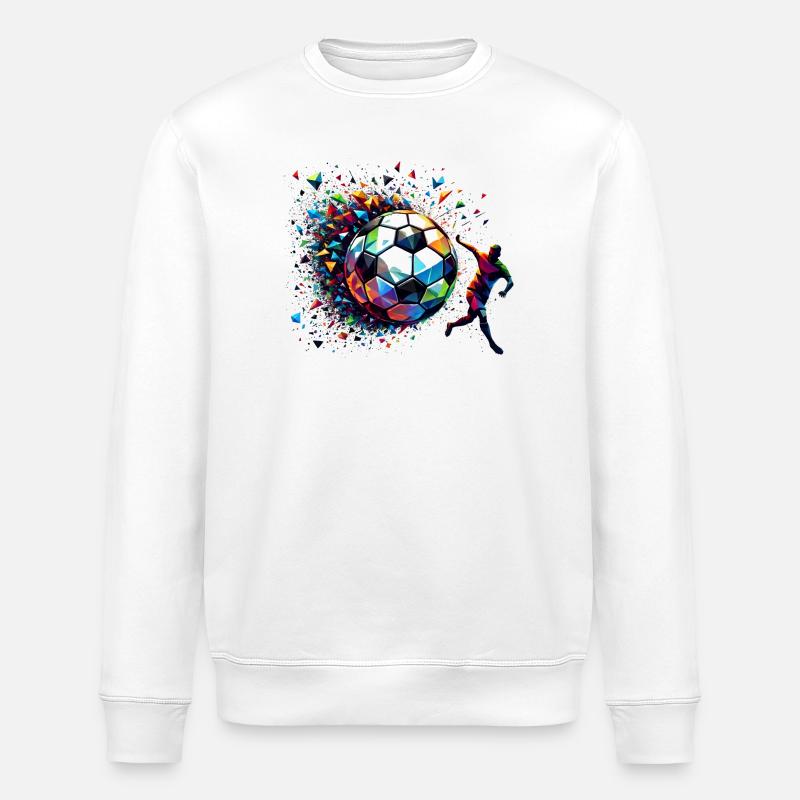 dynamic soccer player playing soccer - Stanley/Stella ROLLER Unisex Organic Sweatshirt - white