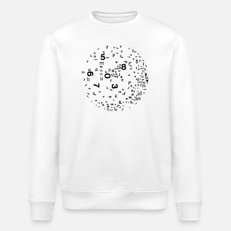Numbers and letters - Stanley/Stella ROLLER Unisex Organic Sweatshirt - white