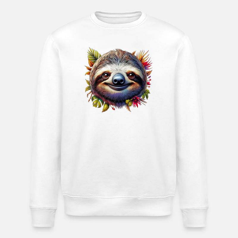 Sloth - Stanley/Stella ROLLER Unisex Organic Sweatshirt - white