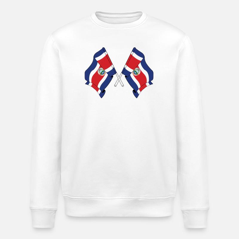 Deux drapeaux du Costa Rica - Sweat bio ROLLER Stanley/Stella Unisexe - blanc