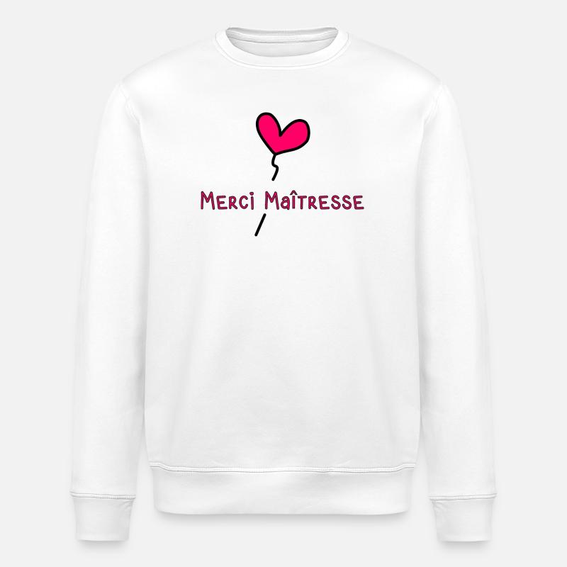 MAÎTRESSE. MAITRE. MERCI. MERCI MAÎTRESSE - Sweat bio ROLLER Stanley/Stella Unisexe - blanc