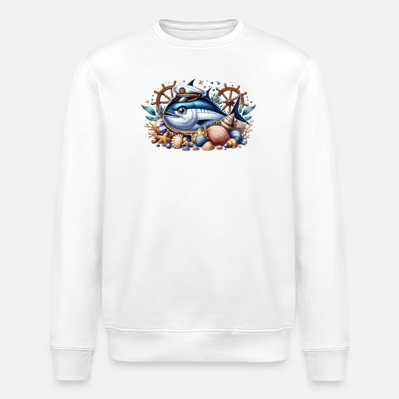 Capitaine Thon - Sweat bio ROLLER Stanley/Stella Unisexe - blanc