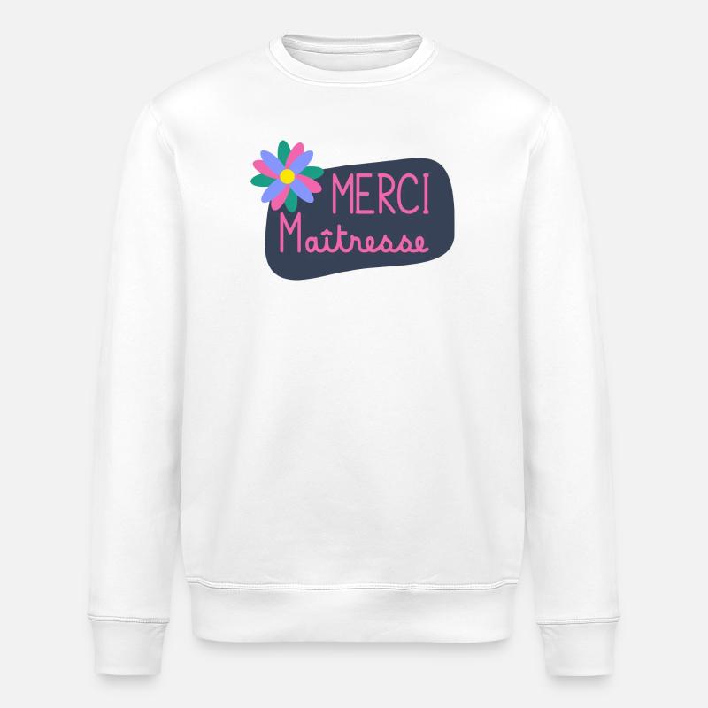 MAÎTRESSE. MAITRE. MERCI. MERCI MAÎTRESSE - Sweat bio ROLLER Stanley/Stella Unisexe - blanc