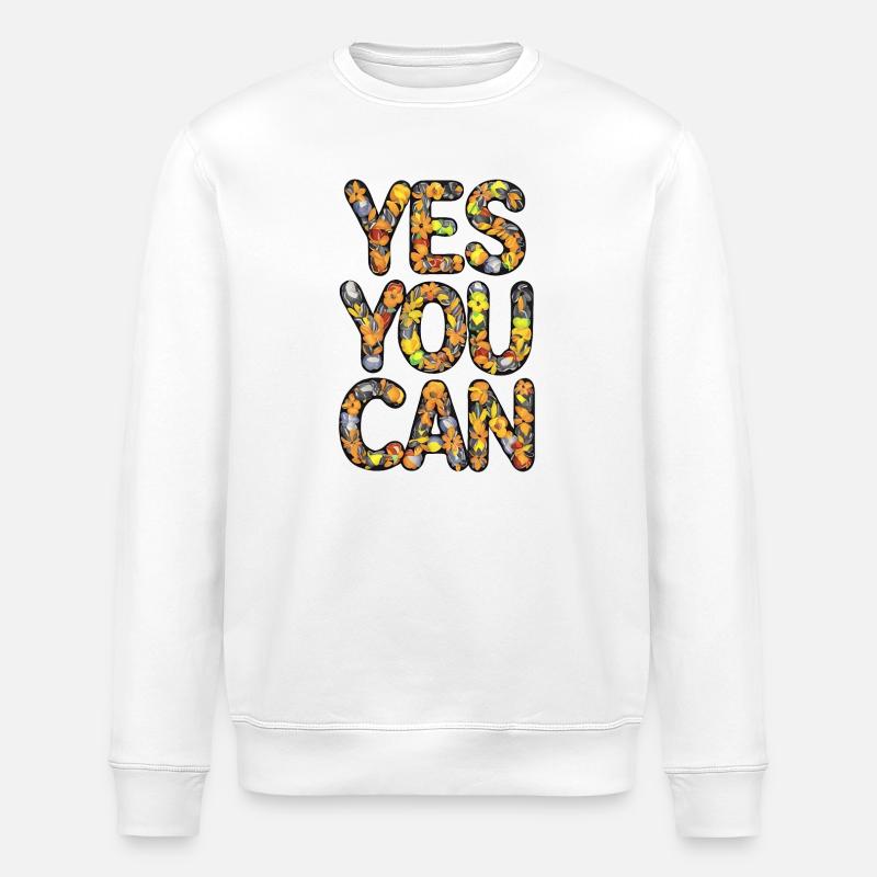 Flora Vrolijkheid Text Design - Stanley/Stella ROLLER Unisex Organic Sweatshirt - white