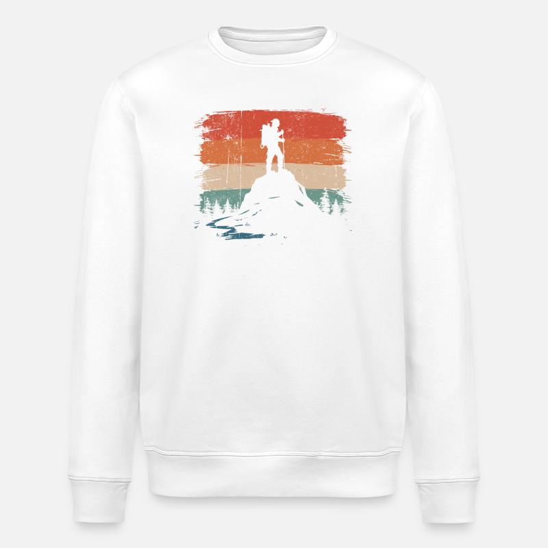 Randonneur sur le Peak Sunset - Sweat bio ROLLER Stanley/Stella Unisexe - blanc
