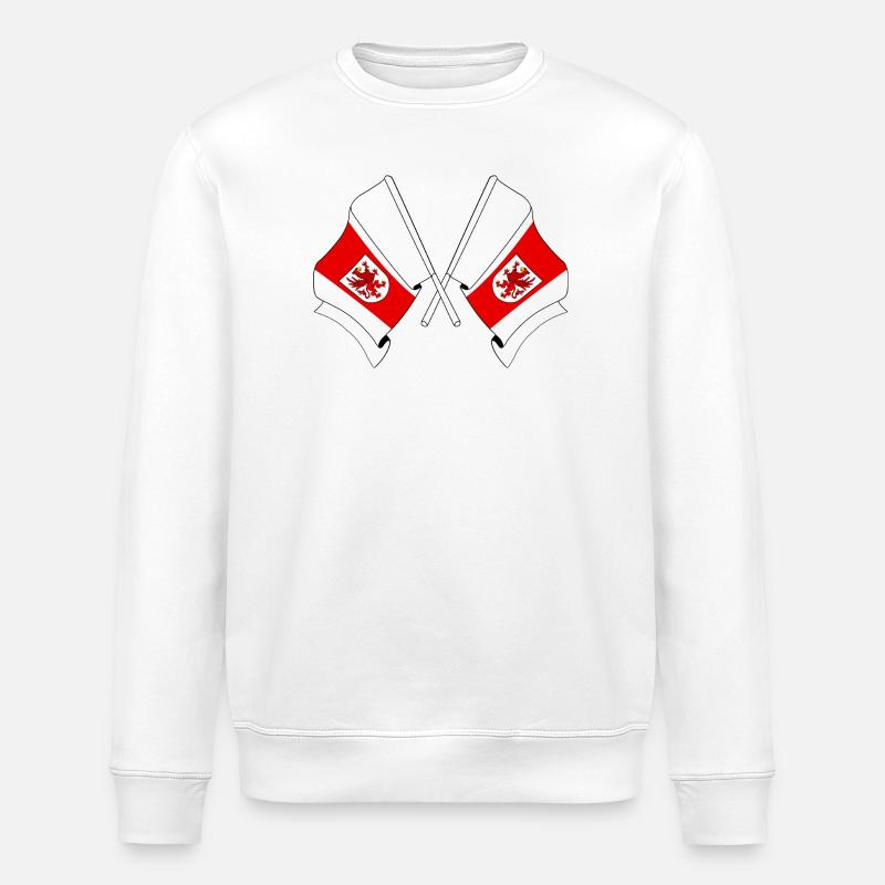Zwei westpommersche Flaggen - Stanley/Stella Unisex Bio-Sweatshirt ROLLER - Weiß