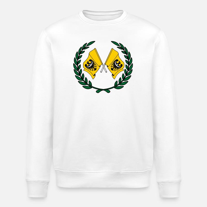 Flags Lower Silesia laurel wreath - Stanley/Stella ROLLER Unisex Organic Sweatshirt - white