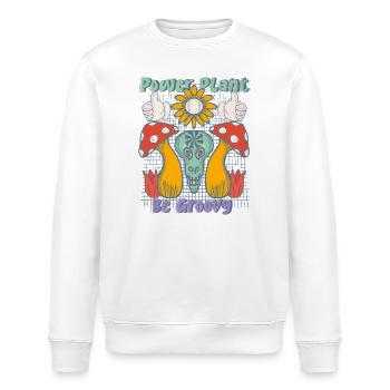 Power Plant Be Groovy - Stanley/Stella Unisex Bio-Sweatshirt ROLLER - Weiß - Vorne - Nik (191cm)