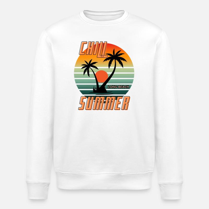 Chill the summer - long beach - Stanley/Stella Unisex Bio-Sweatshirt ROLLER - Weiß
