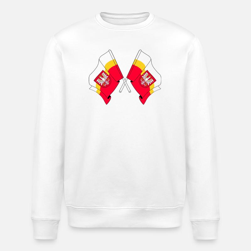 Deux drapeaux Petite Pologne - Sweat bio ROLLER Stanley/Stella Unisexe - blanc