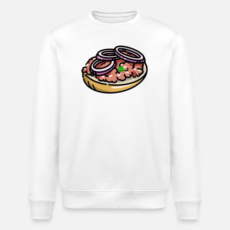 Comic Mettbrötchen Mett Hack Brötchen Zwiebeln - Stanley/Stella Unisex Bio-Sweatshirt ROLLER - Weiß