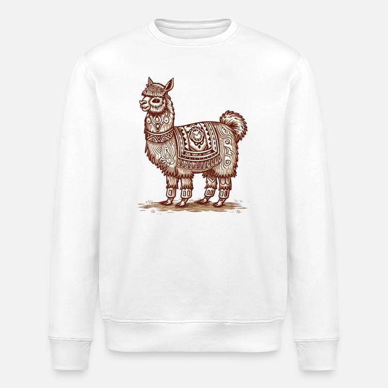 Lama à la mode sud-américaine - Sweat bio ROLLER Stanley/Stella Unisexe - blanc