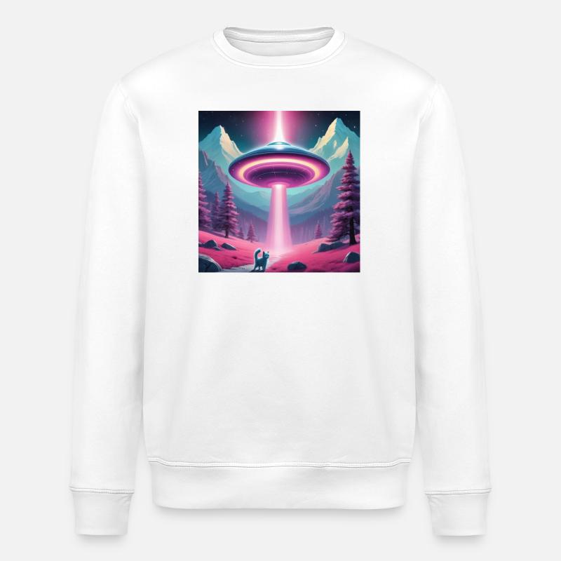 OVNI avec chaton - Sweat bio ROLLER Stanley/Stella Unisexe - blanc