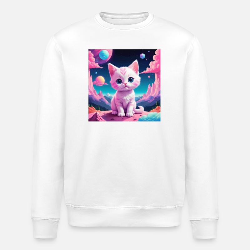 Kittens on foreign planets - Stanley/Stella ROLLER Unisex Organic Sweatshirt - white