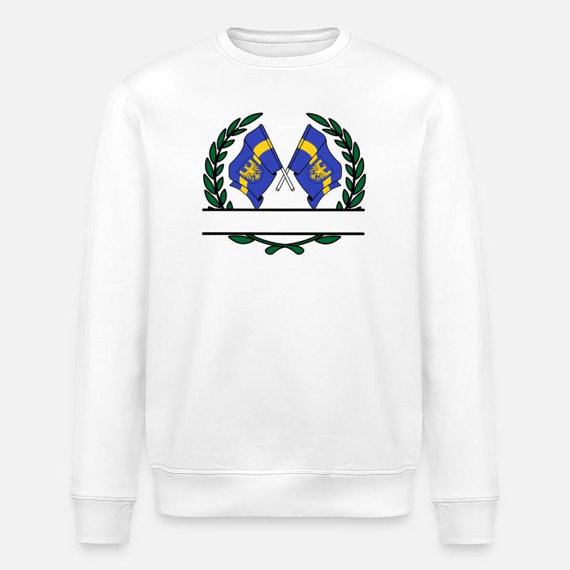 Fahnen Schlesien Lorbeerkranz Banner - Stanley/Stella Unisex Bio-Sweatshirt ROLLER - Weiß