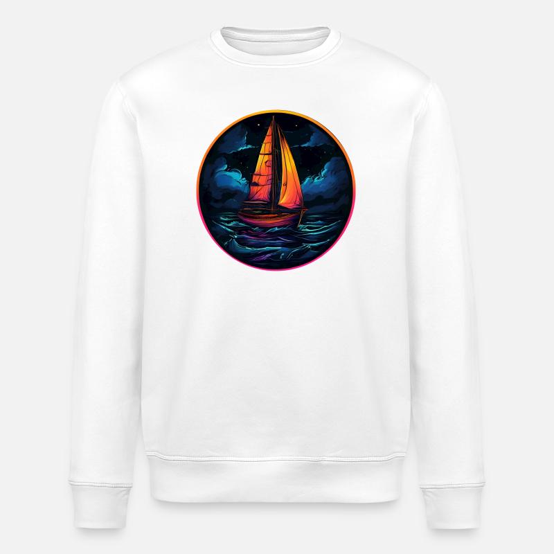 Neonsegler am Abendsee - Stanley/Stella Unisex Bio-Sweatshirt ROLLER - Weiß