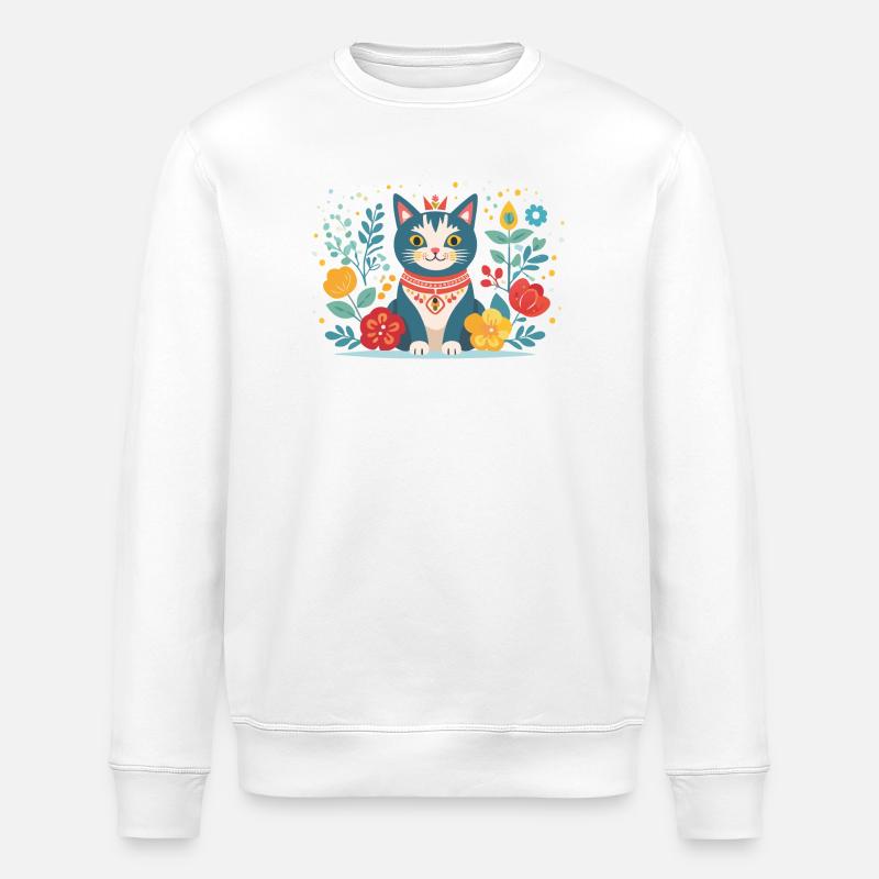 chat mignon - Sweat bio ROLLER Stanley/Stella Unisexe - blanc