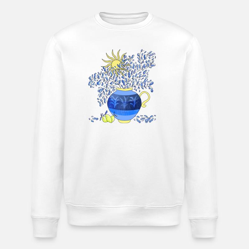 Vase mit Zitronen - Stanley/Stella Unisex Bio-Sweatshirt ROLLER - Weiß