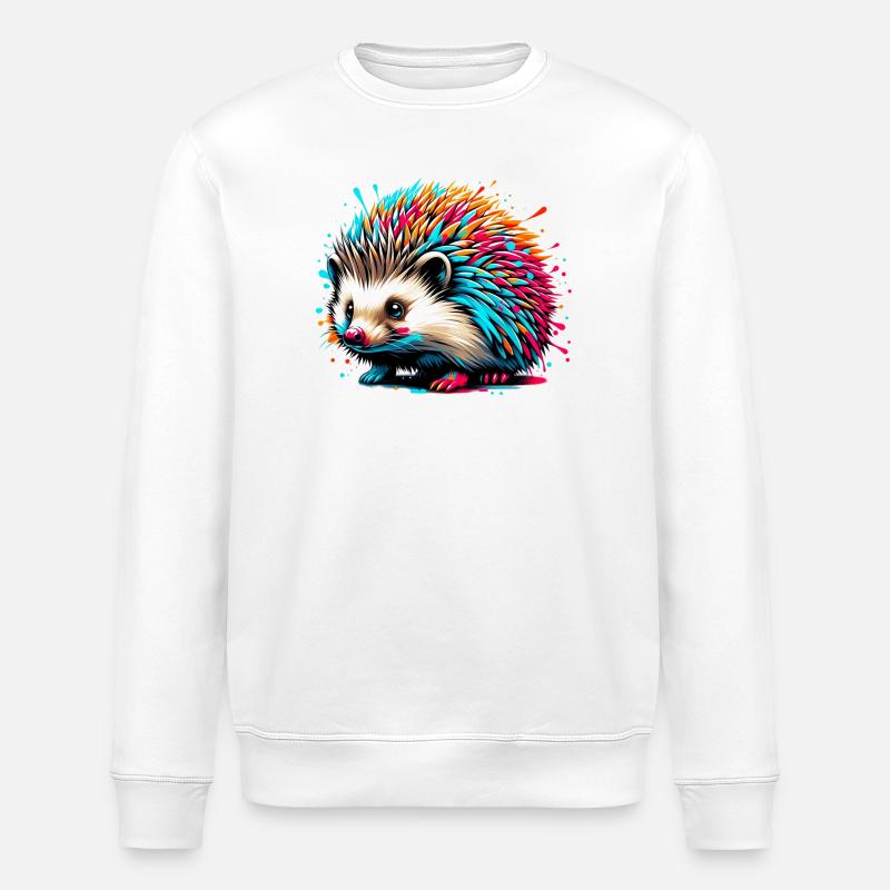 Hedgehog - Stanley/Stella ROLLER Unisex Organic Sweatshirt - white