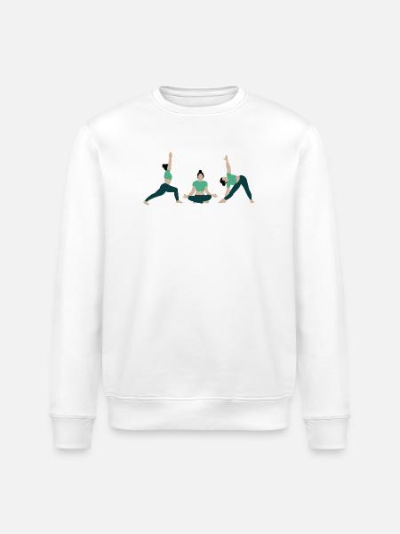 Power yoga i gymnastiksalen grøn - Stanley/Stella økologisk unisex-sweatshirt ROLLER - hvid