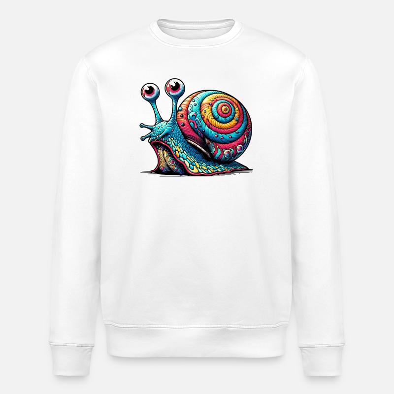 Snail - Stanley/Stella ROLLER Unisex Organic Sweatshirt - white