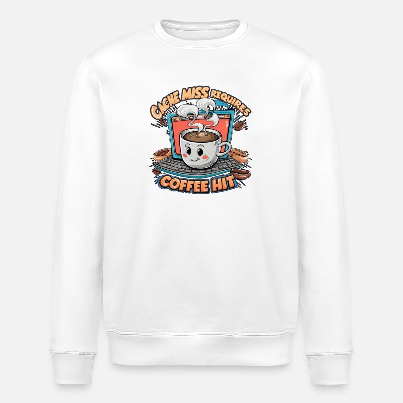 Kaffeehit Cache Miss - Stanley/Stella Unisex Bio-Sweatshirt ROLLER - Weiß