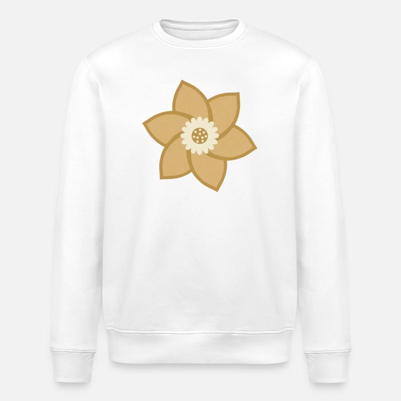 Fleur d’or et crème - Sweat bio ROLLER Stanley/Stella Unisexe - blanc