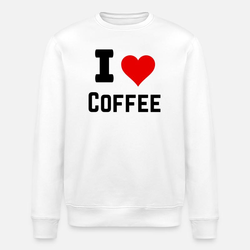 Ich liebe Kaffee - Stanley/Stella Unisex Bio-Sweatshirt ROLLER - Weiß
