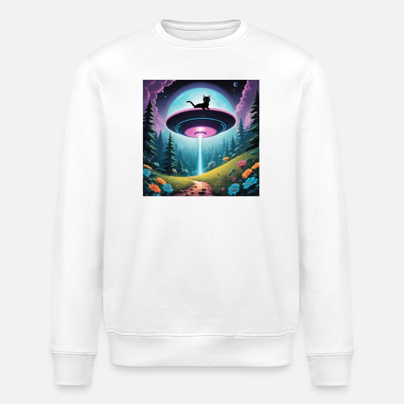 OVNI avec chaton - Sweat bio ROLLER Stanley/Stella Unisexe - blanc
