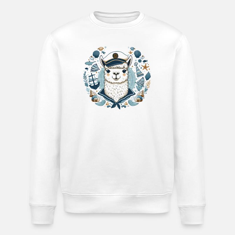 Kapitän Lama - Stanley/Stella Unisex Bio-Sweatshirt ROLLER - Weiß