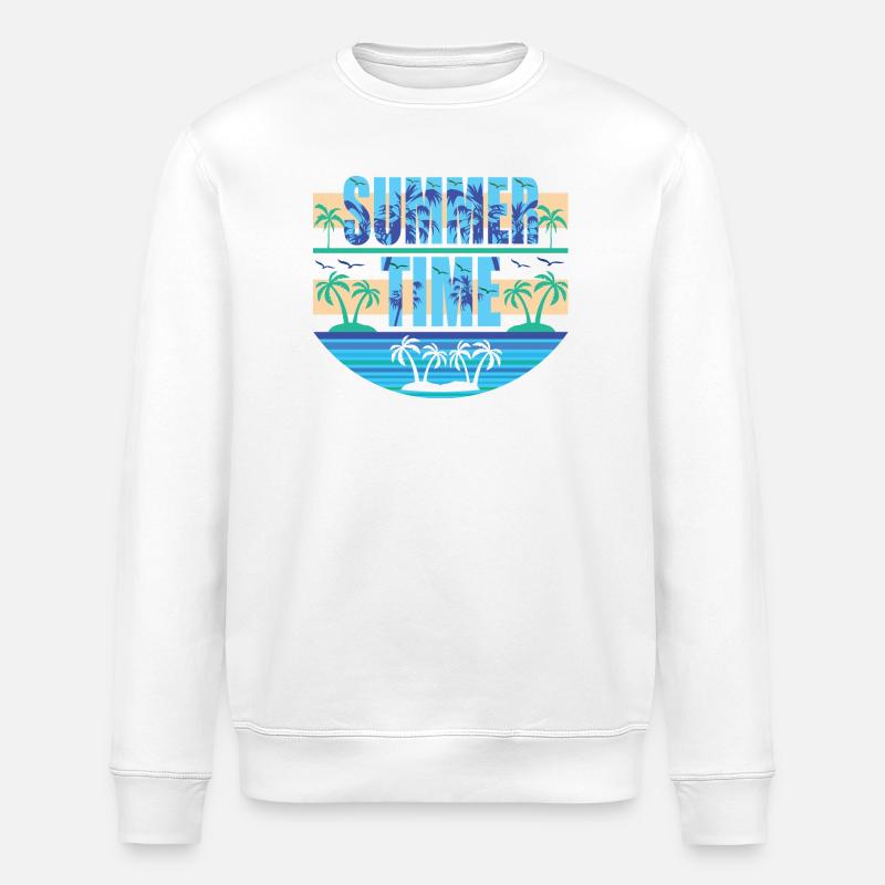 Summer Time - Stanley/Stella ROLLER Unisex Organic Sweatshirt - white