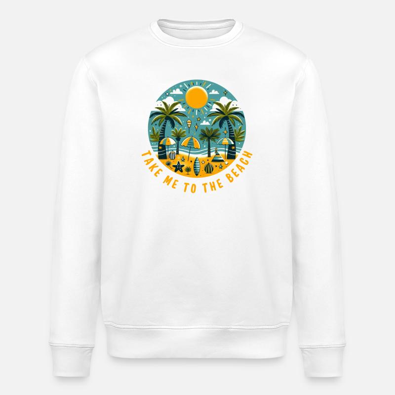 Bring mich zum Strand - Stanley/Stella Unisex Bio-Sweatshirt ROLLER - Weiß