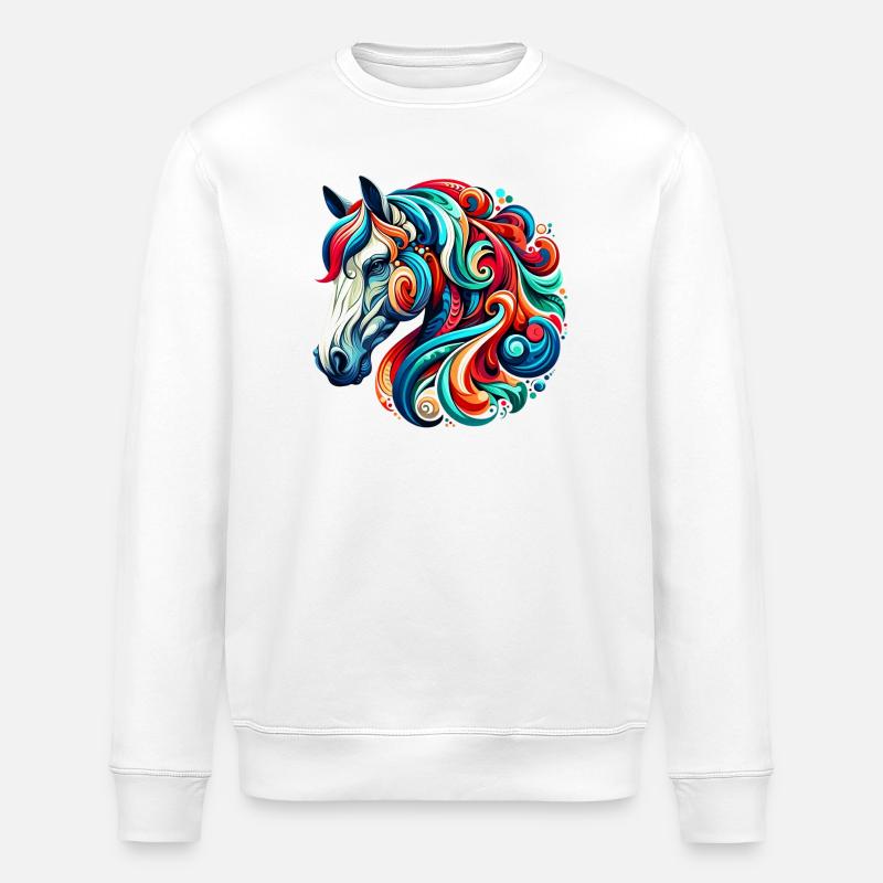 Cheval - Sweat bio ROLLER Stanley/Stella Unisexe - blanc