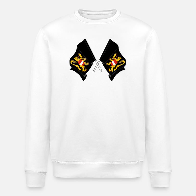 Zwei Flaggen Flämisch-Brabant Belgien - Stanley/Stella Unisex Bio-Sweatshirt ROLLER - Weiß
