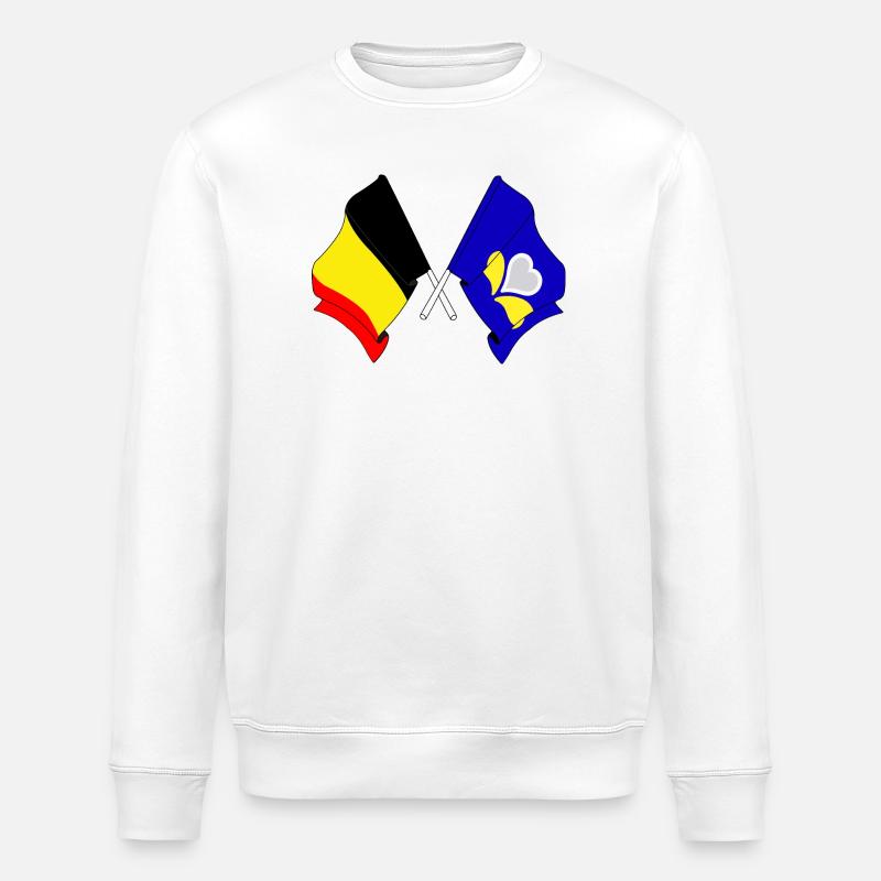 Drapeau Belgique, Région de Bruxelles-Capitale - Sweat bio ROLLER Stanley/Stella Unisexe - blanc