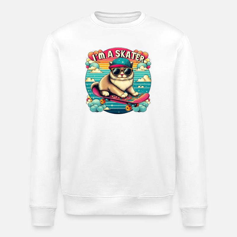Ich bin ein Skater - Stanley/Stella Unisex Bio-Sweatshirt ROLLER - Weiß
