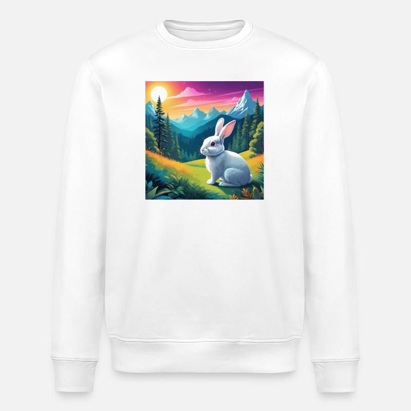 Häschen - Stanley/Stella Unisex Bio-Sweatshirt ROLLER - Weiß