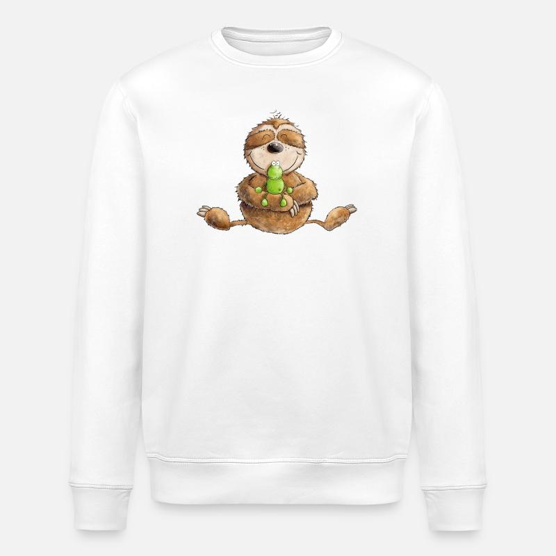 FaultierUnd Frosch Freundschaft Chillen - Stanley/Stella Unisex Bio-Sweatshirt ROLLER - Weiß