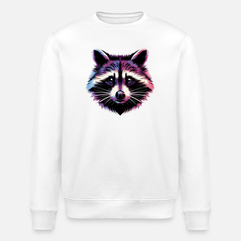 Raton laveur - Sweat bio ROLLER Stanley/Stella Unisexe - blanc