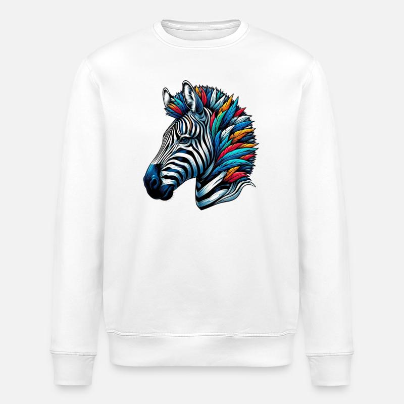 Zebra - Stanley/Stella ROLLER Unisex Organic Sweatshirt - white