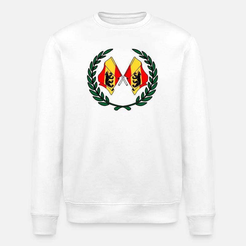 Flaggen Provinz Bern Schweiz Lorbeerkranz - Stanley/Stella Unisex Bio-Sweatshirt ROLLER - Weiß