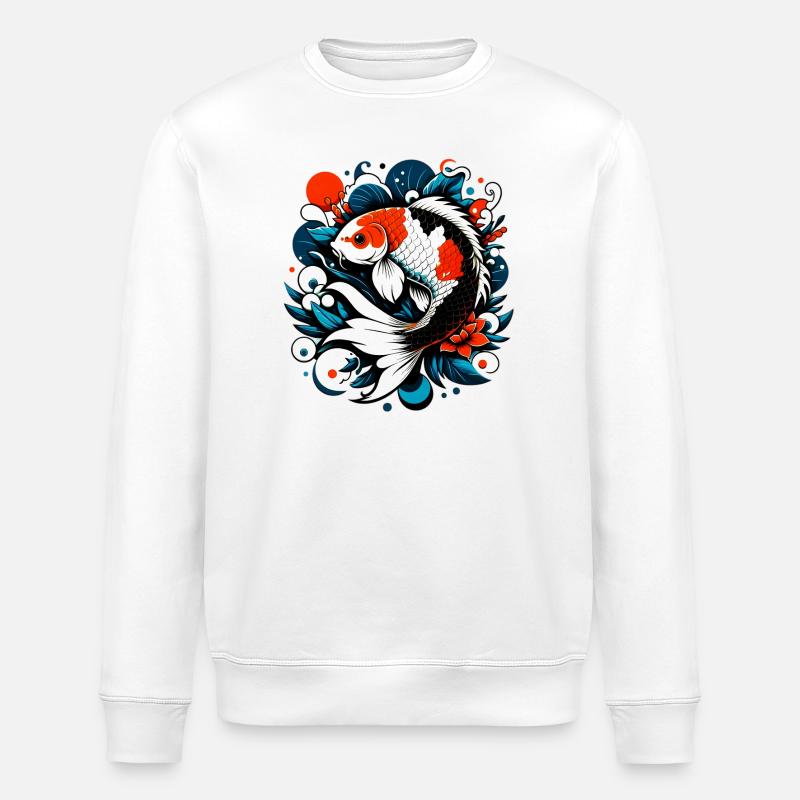 Koi-Karpfen - Stanley/Stella Unisex Bio-Sweatshirt ROLLER - Weiß