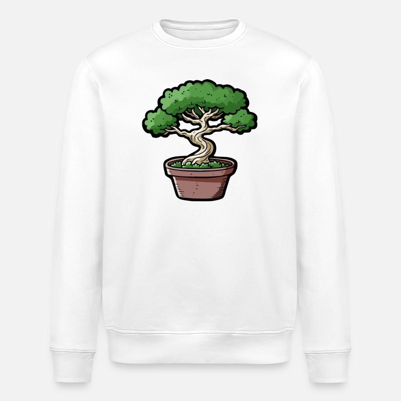 Comic Bonsai Baum - Stanley/Stella Unisex Bio-Sweatshirt ROLLER - Weiß