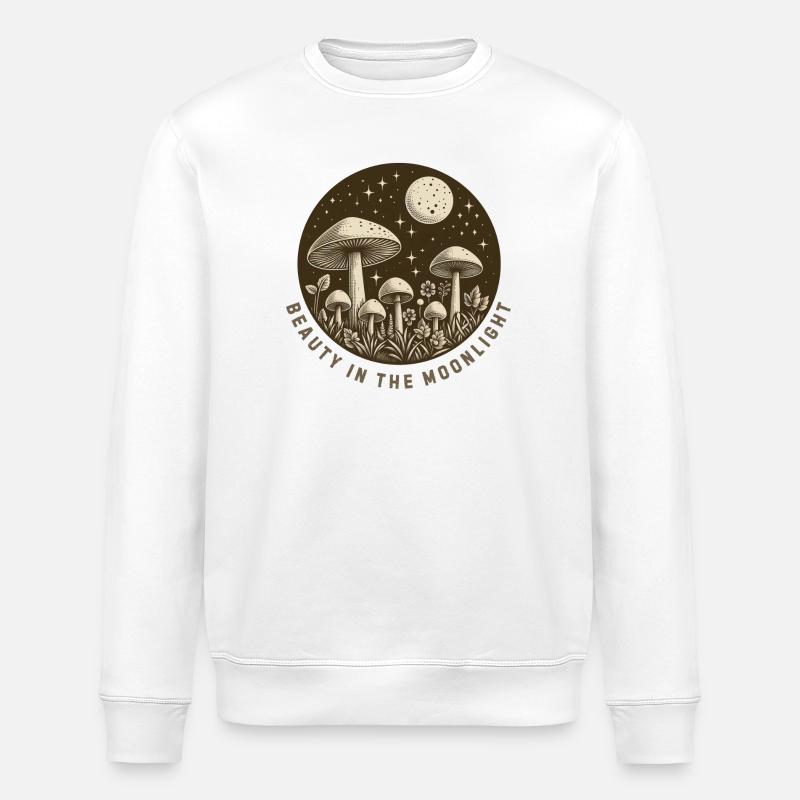 Champignons au clair de lune - Sweat bio ROLLER Stanley/Stella Unisexe - blanc