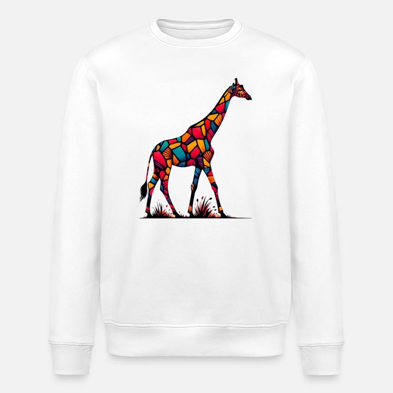 Giraffe - Stanley/Stella ROLLER Unisex Organic Sweatshirt - white